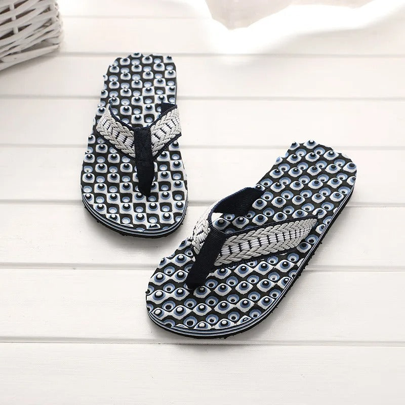 Eckehard - Heren teenslippers met gewatteerde geweven band