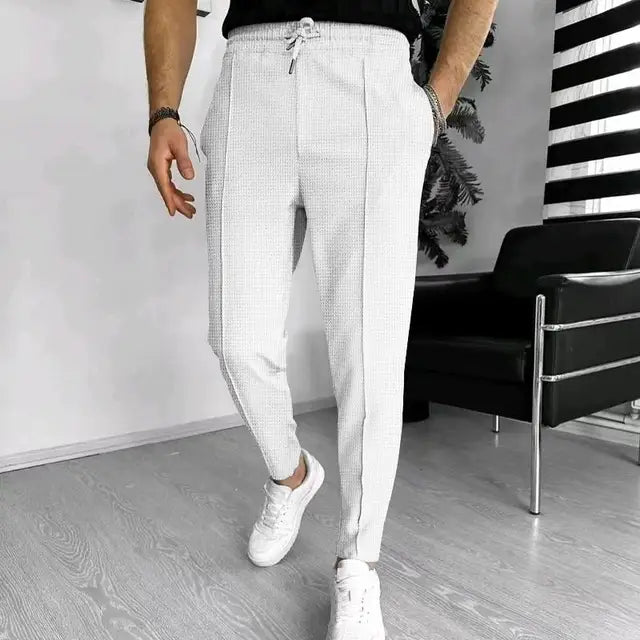Josam - Heren casual broek met trekkoord en rekbare tailleband