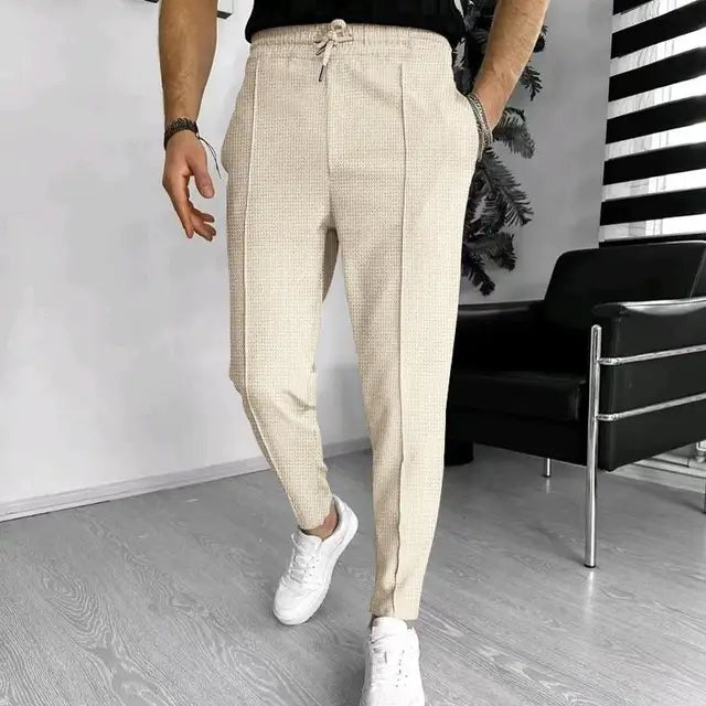 Josam - Heren casual broek met trekkoord en rekbare tailleband