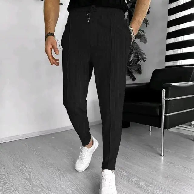 Josam - Heren casual broek met trekkoord en rekbare tailleband