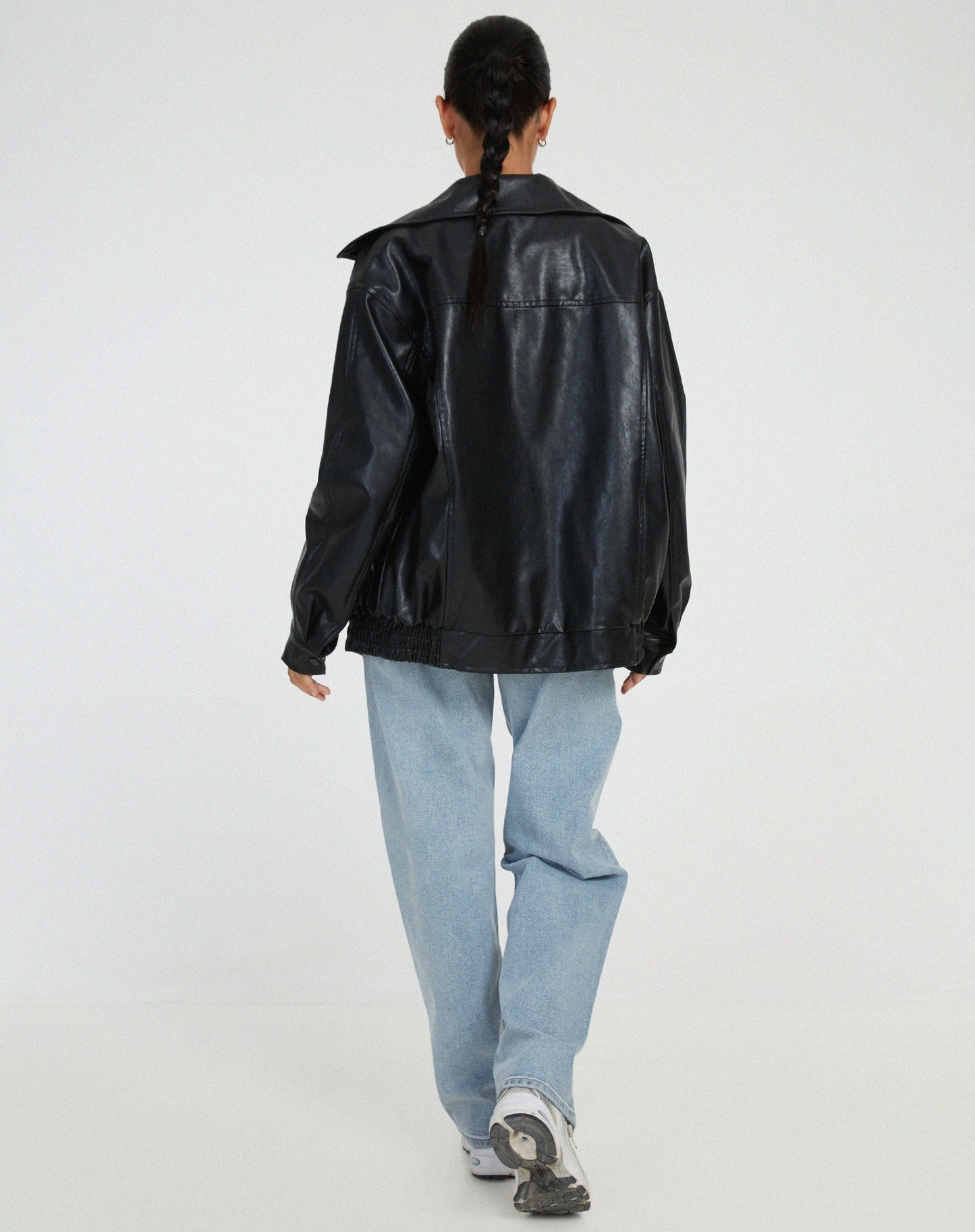 Saffron - Casual oversized leren jack voor vrouwen