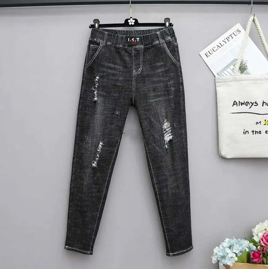 Tilly - Relaxed fit denim joggers met trekkoord voor dames