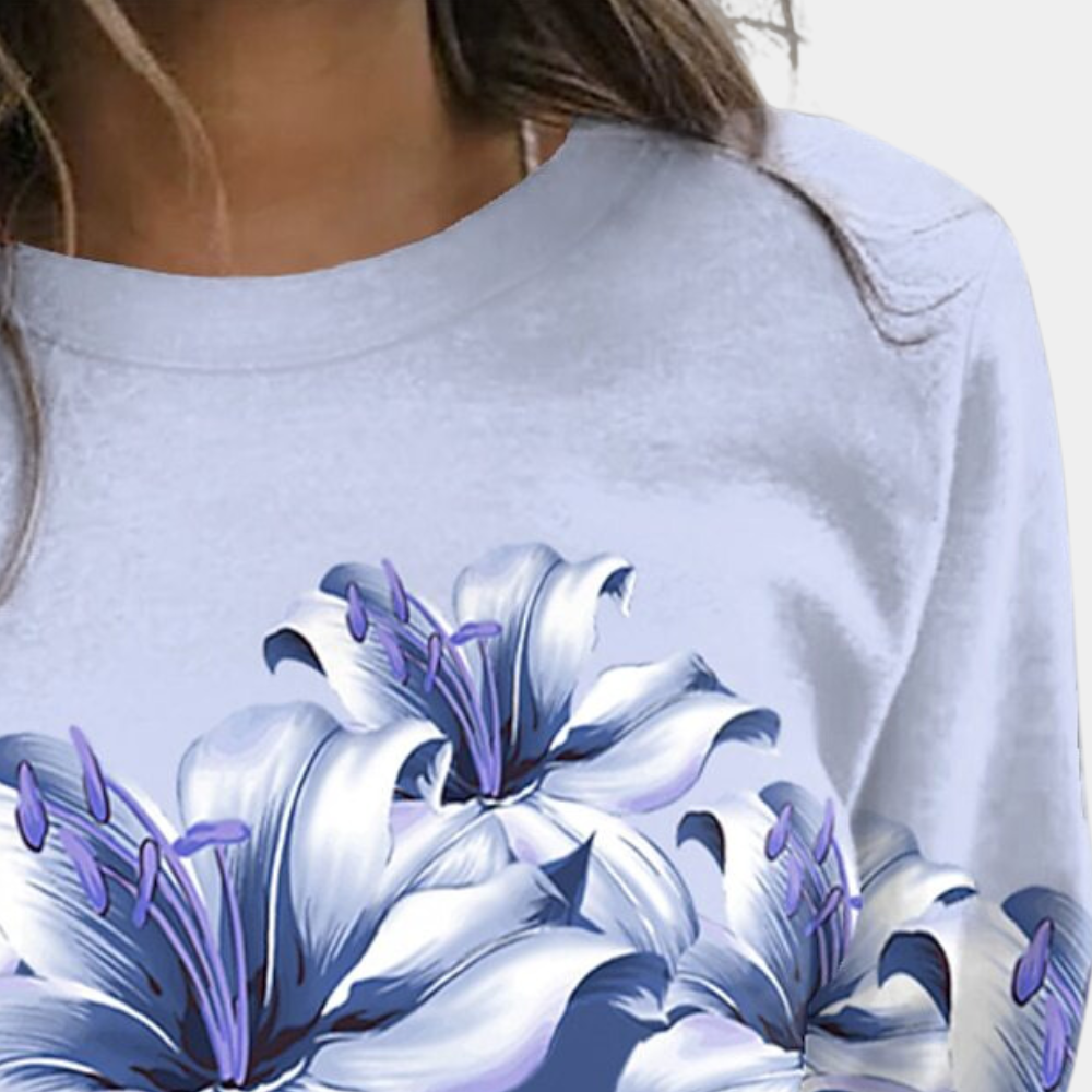 Jenely - Sweatshirt met bloemenprint voor dames