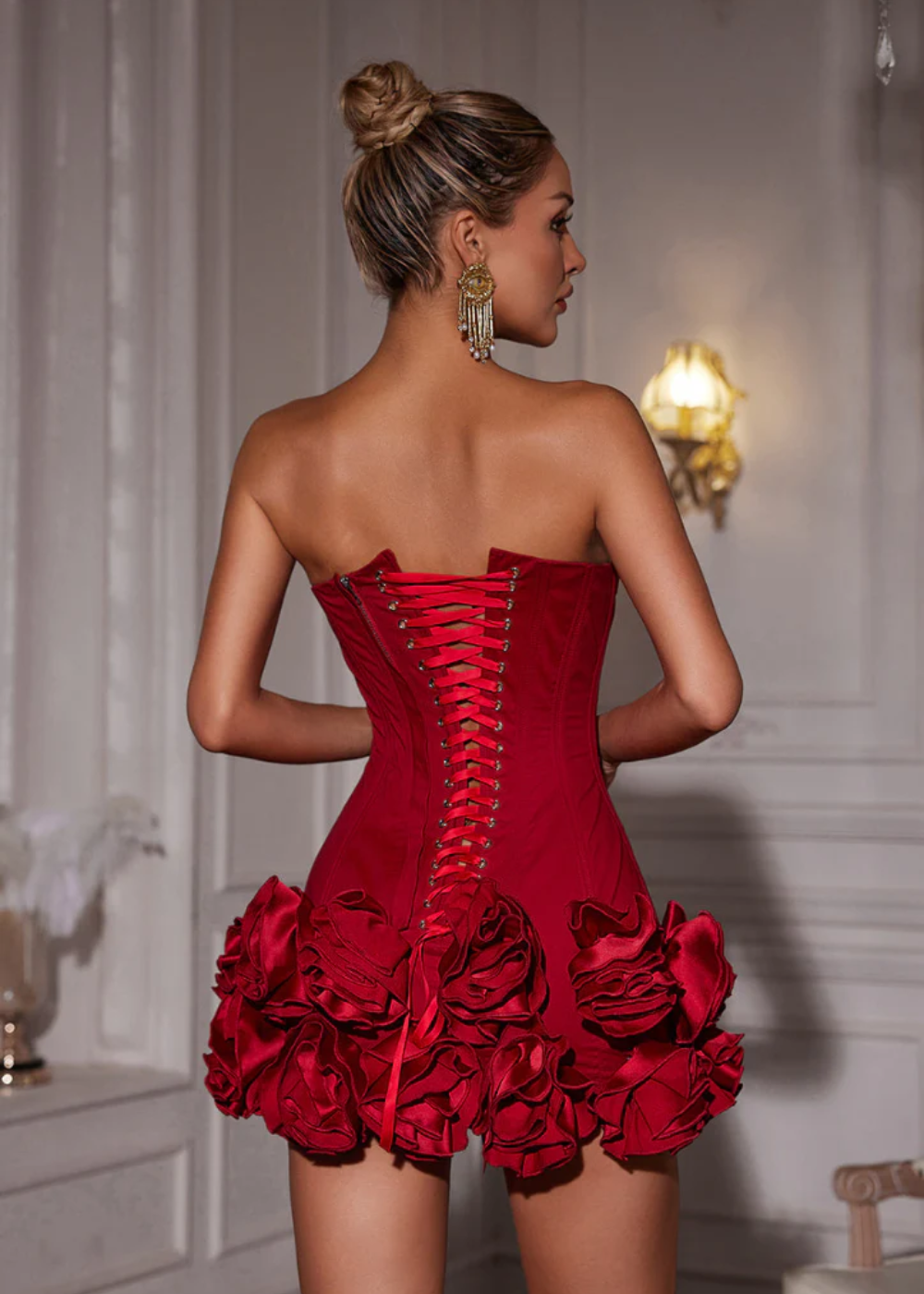 Nyssa - Strapless mini-jurk met gestructureerd lijfje