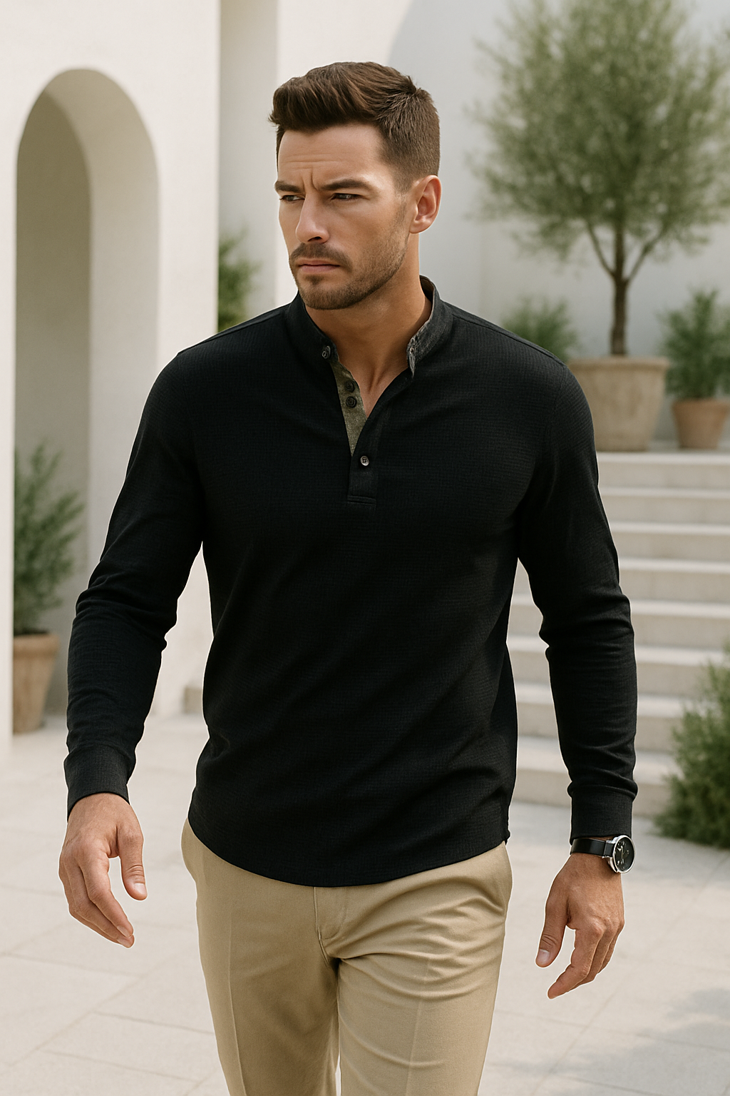 Bernie | Heren semi-getailleerd shirt met lange mouwen