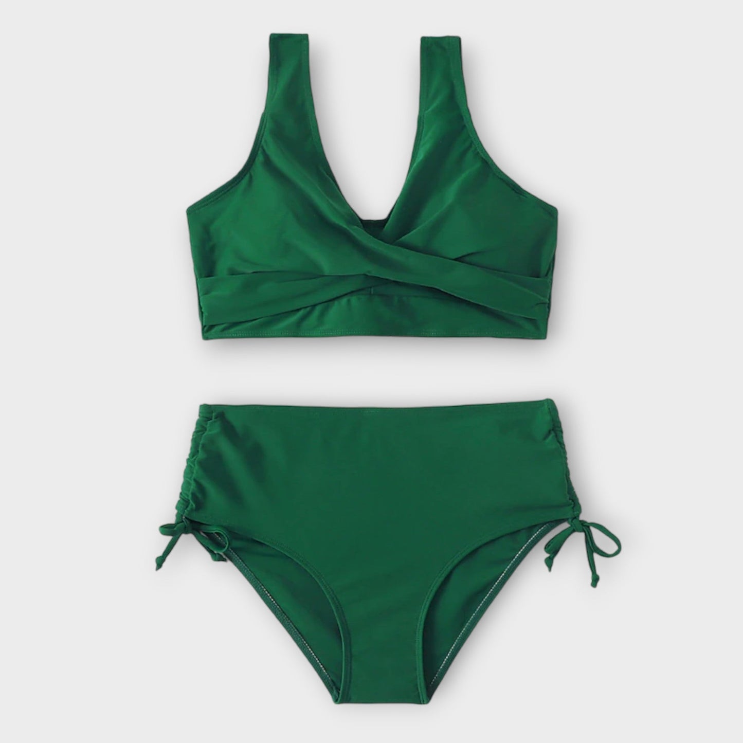 Beatrice - Dames bikini met overslagtop en hoge taille slip