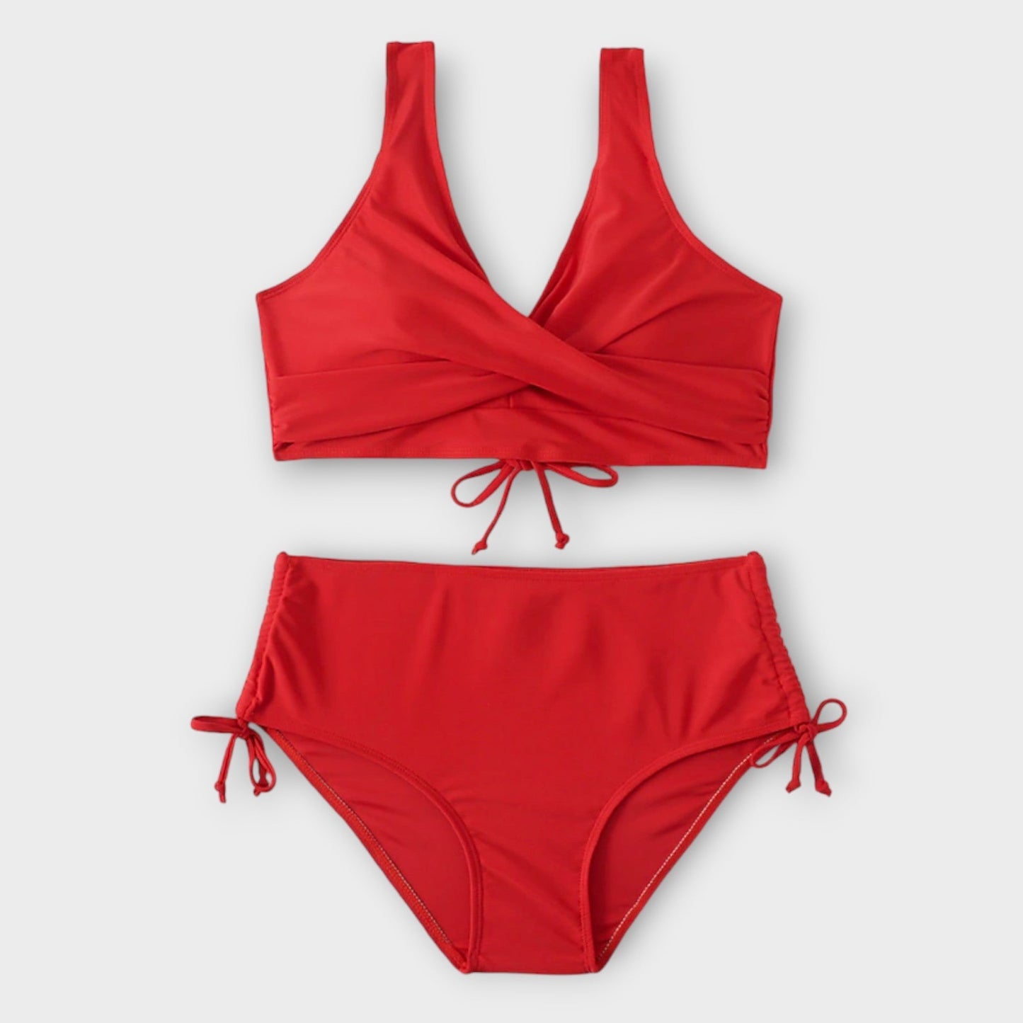 Beatrice - Dames bikini met overslagtop en hoge taille slip