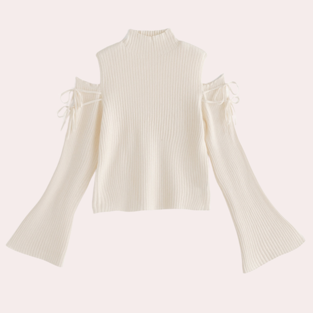 Zanna | Chique geribde trui met cold-shoulder design