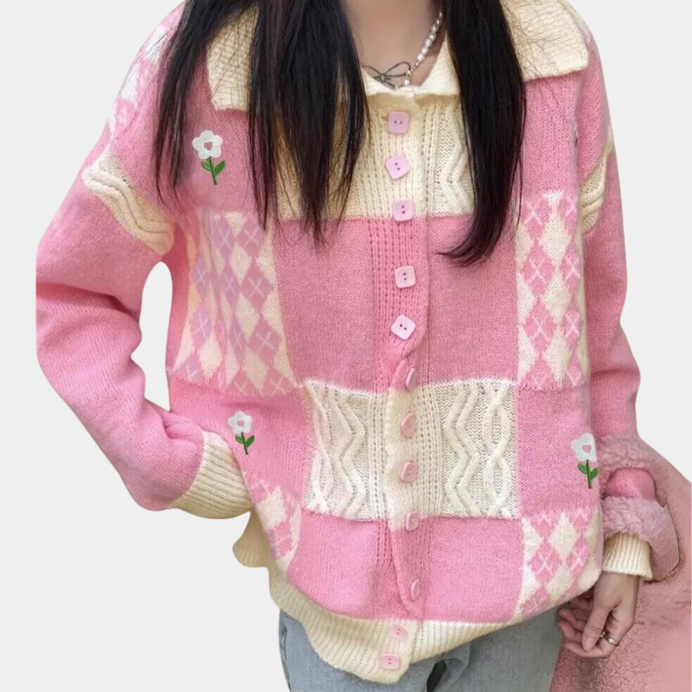 Zarina - Gebreid vest met patroon voor dames