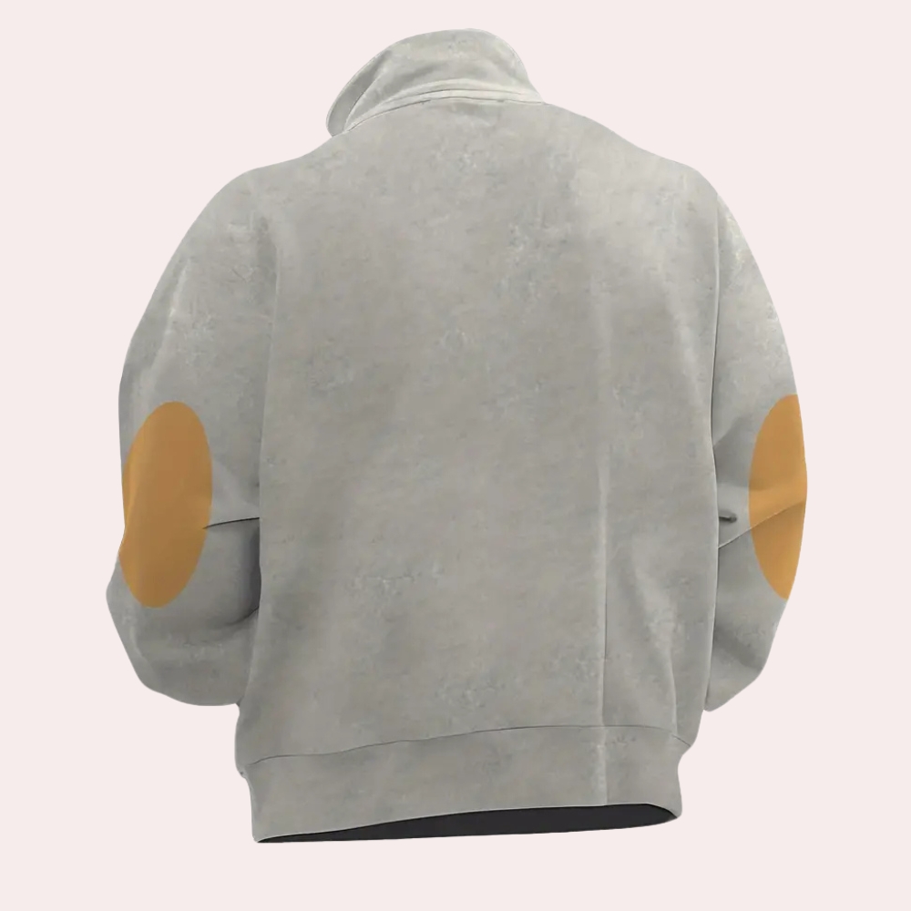 Cato - Bedrukte sweatshirt met halve rits voor heren