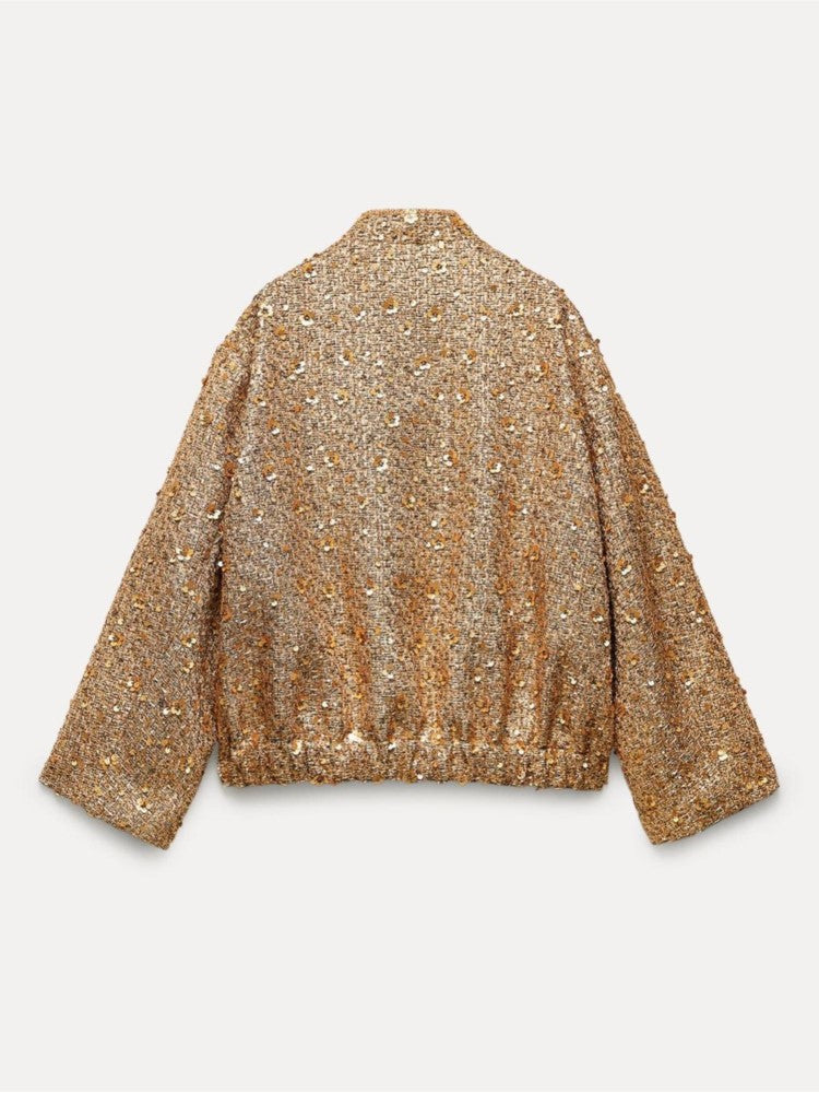 Janah | Verfijnde Blazer Versierd Met Gouden Glitters