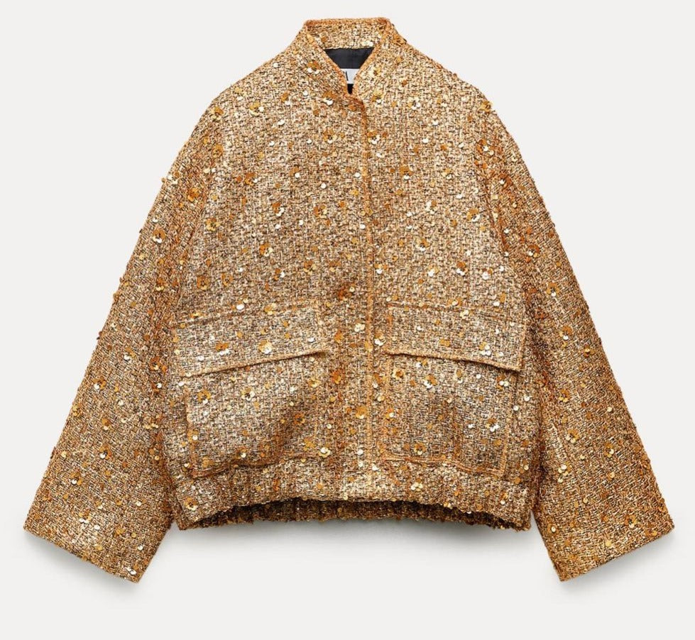 Janah | Verfijnde Blazer Versierd Met Gouden Glitters