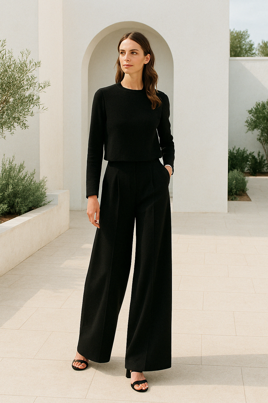 Ceyara | Elegante tweedelige palazzo set