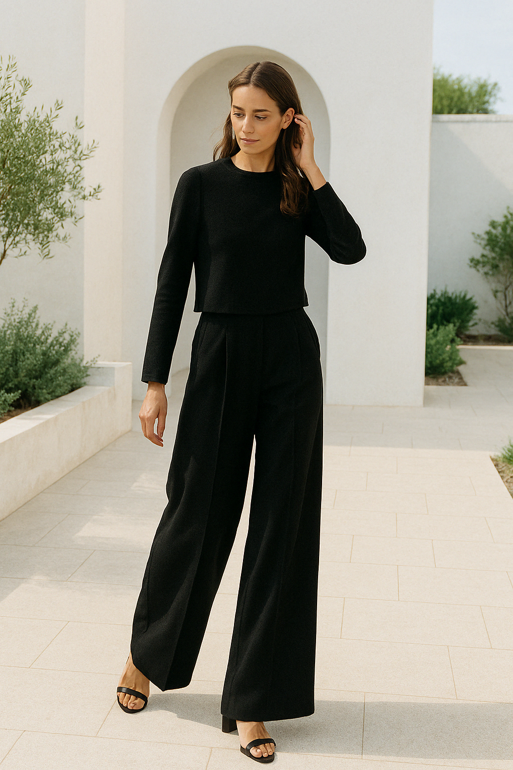 Ceyara | Elegante tweedelige palazzo set