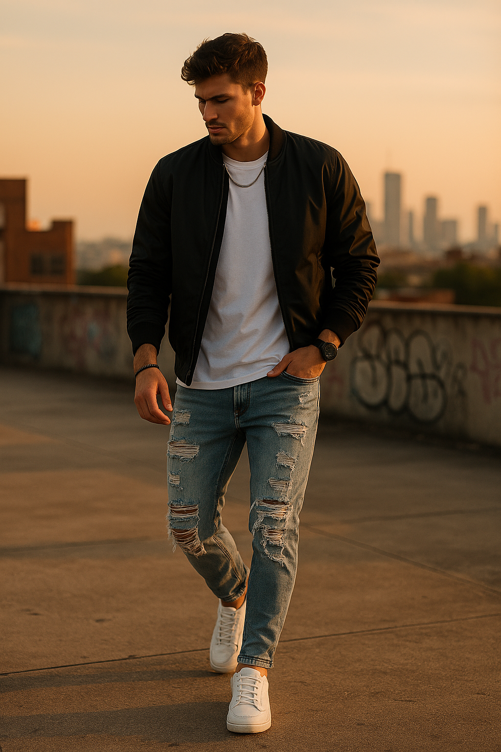 Heren Casual Slim Fit Gescheurde Jeans in Straatstijl - Marcelo