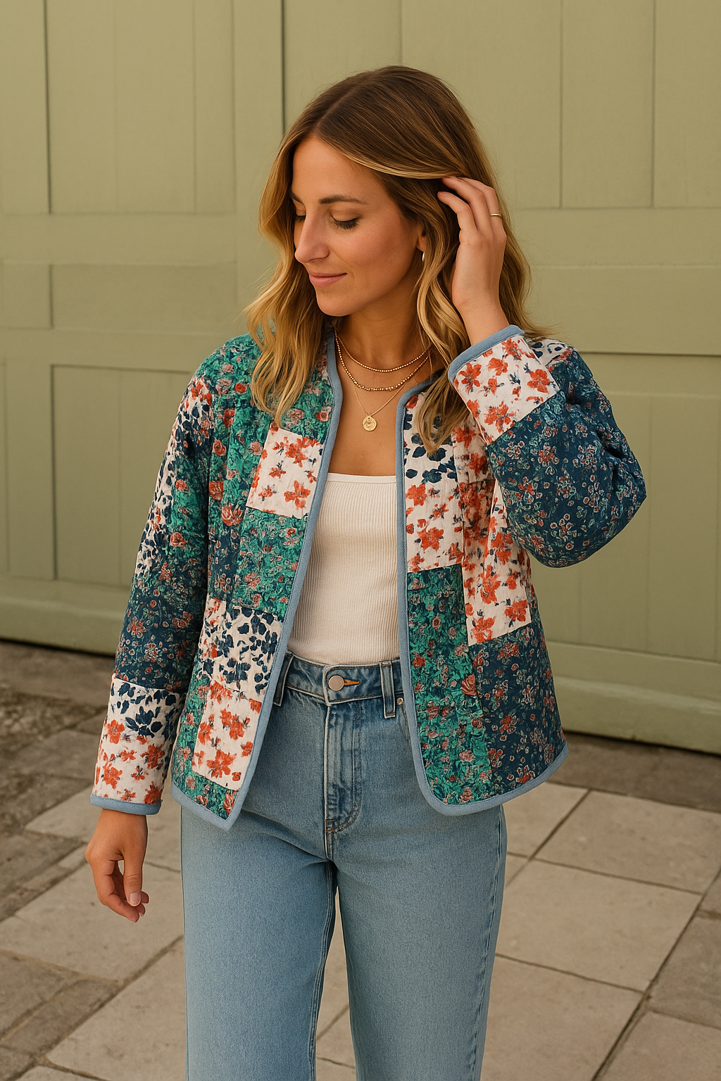 Mirthe - Trendy geruite vintage jas van zacht materiaal