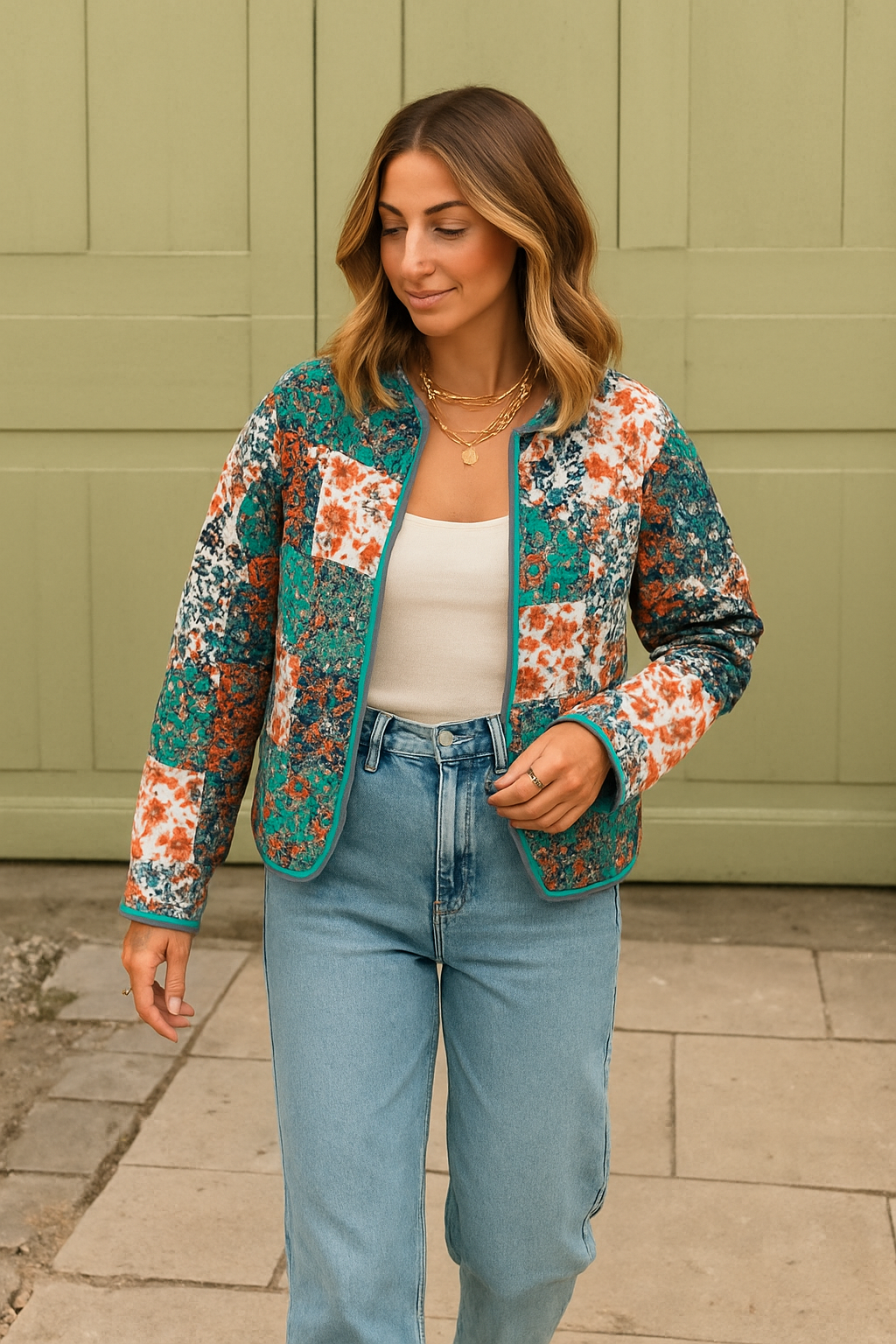 Mirthe - Trendy geruite vintage jas van zacht materiaal