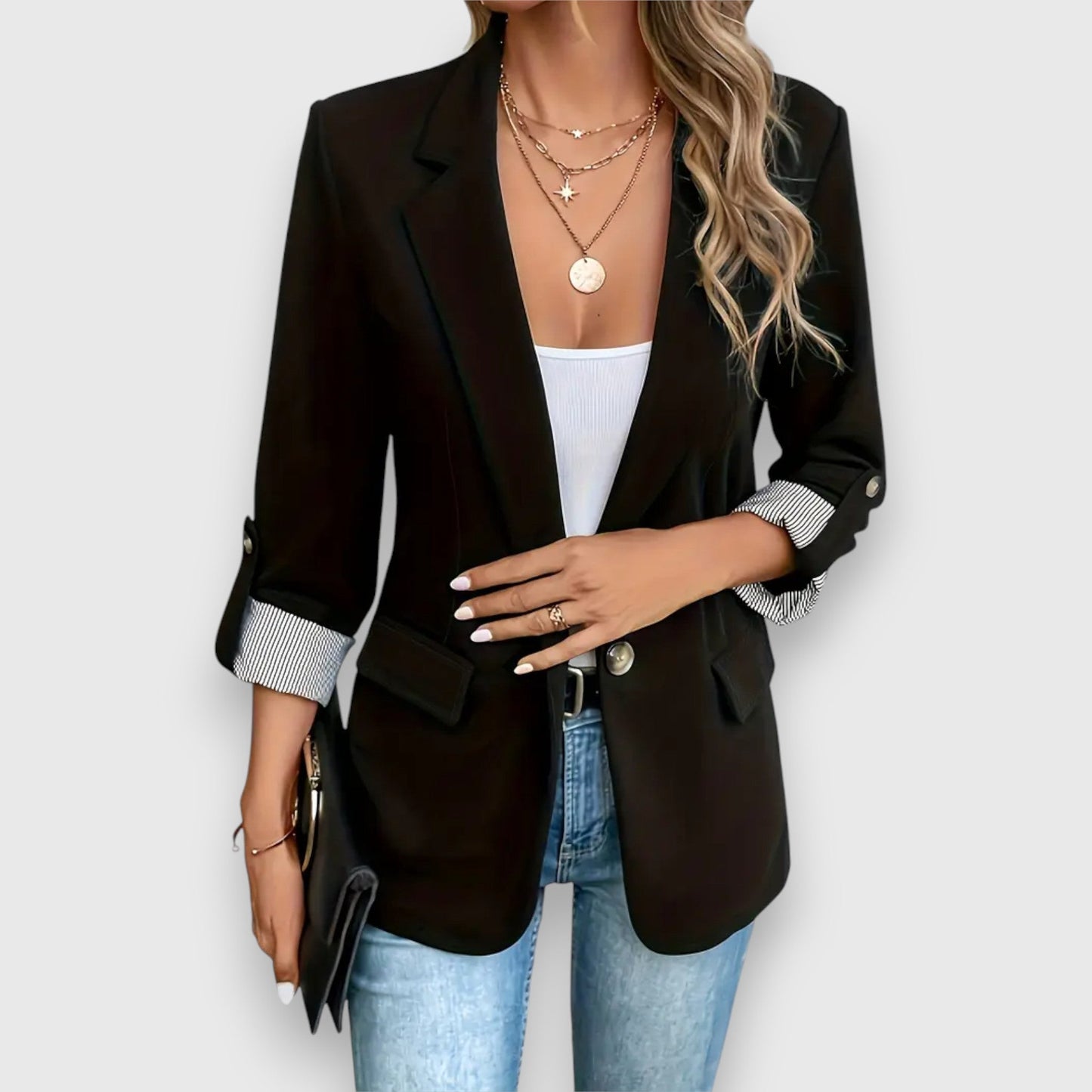Antonia - Damesblazer met opgerolde mouwen