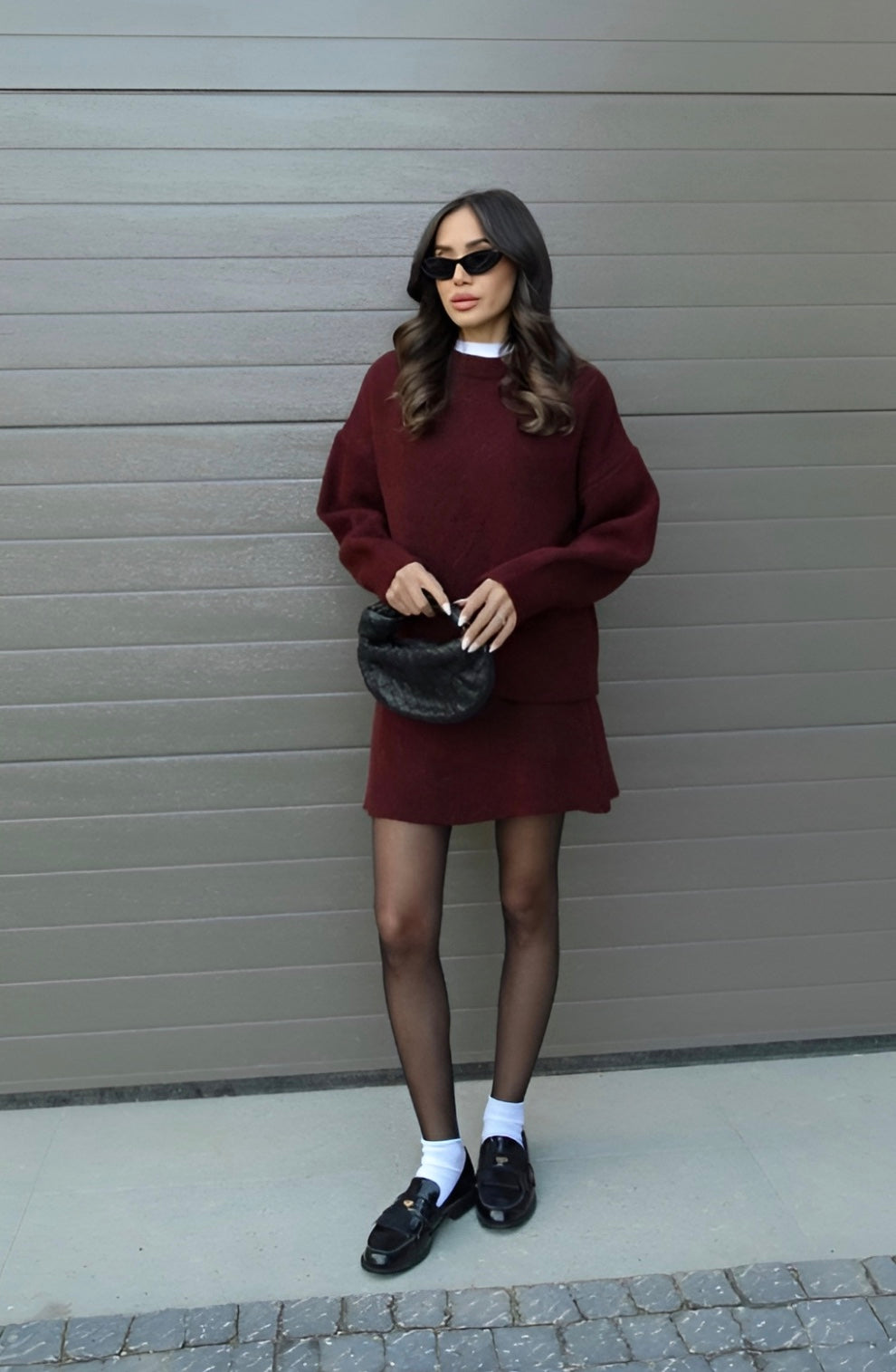Angelika – Gebreide minirok met oversized trui voor dames