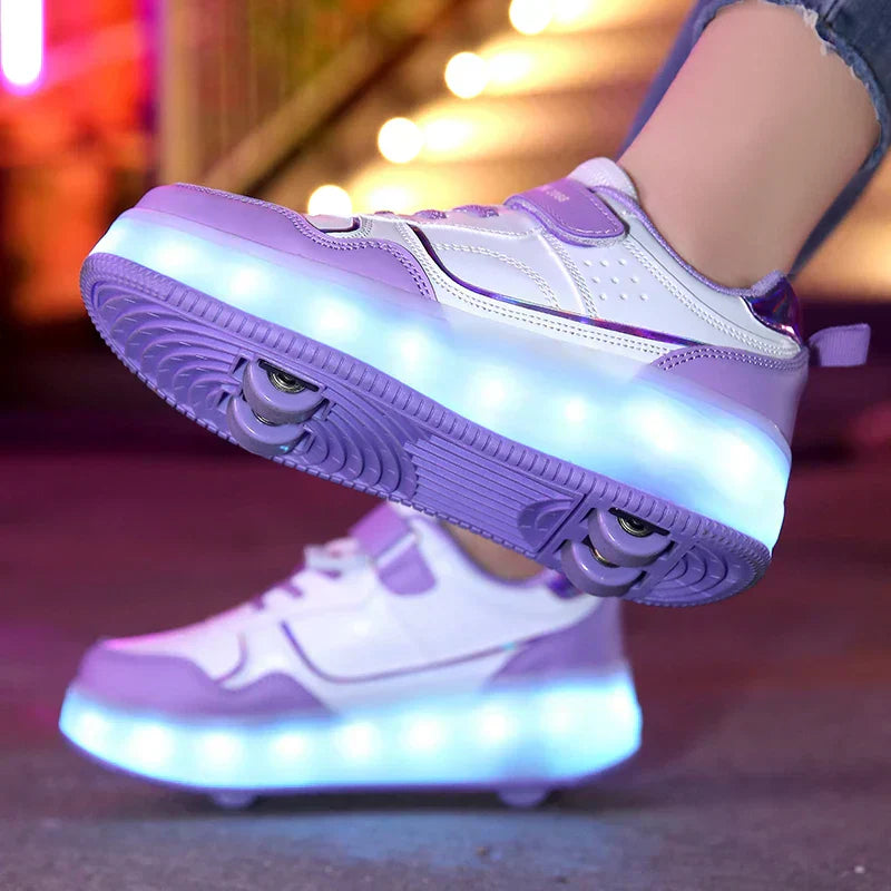 Ebba - Kinder LED Rollerschoenen met Inklapbare Wielen en Verlichting