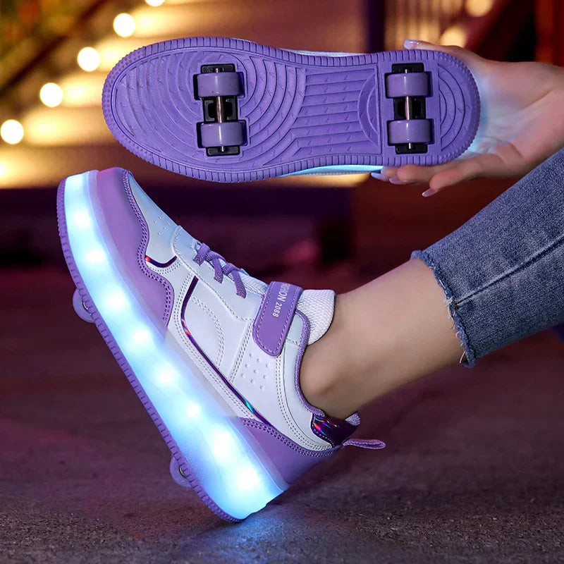 Ebba - Kinder LED Rollerschoenen met Inklapbare Wielen en Verlichting