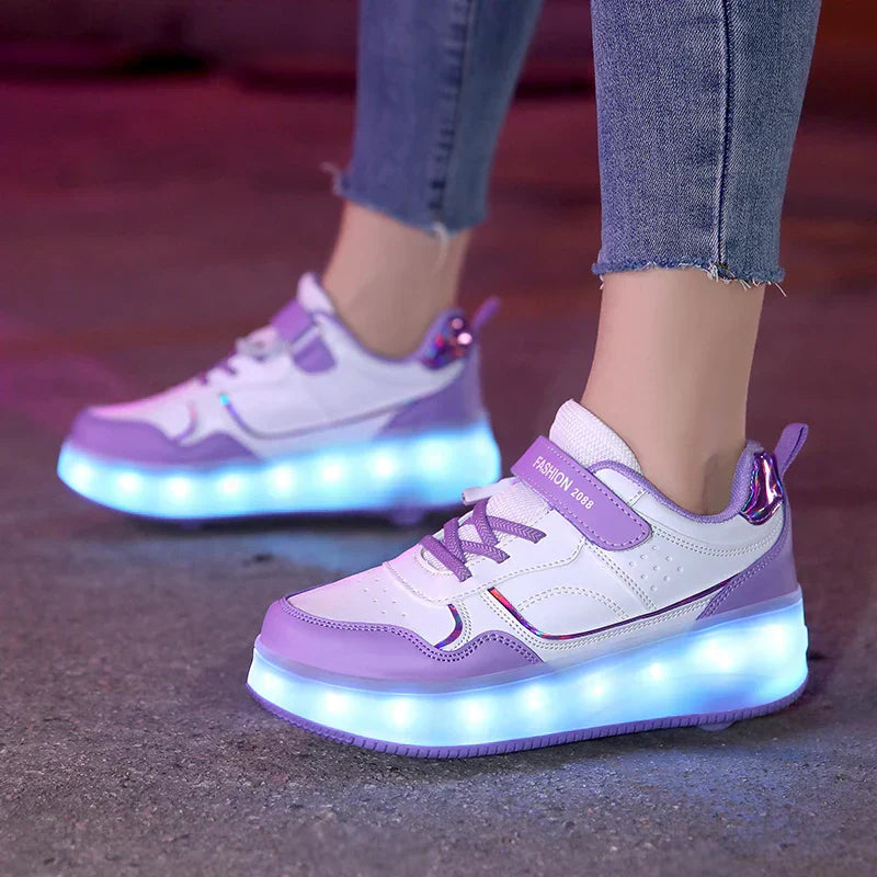 Ebba - Kinder LED Rollerschoenen met Inklapbare Wielen en Verlichting