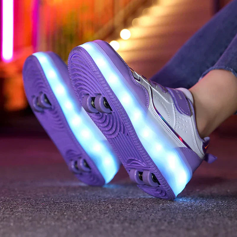 Ebba - Kinder LED Rollerschoenen met Inklapbare Wielen en Verlichting