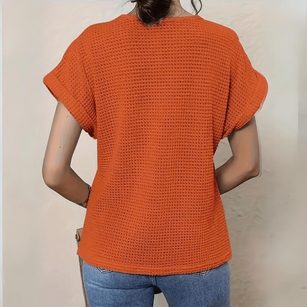 Diamante – Gehaakte top met korte mouw en boho-patroon voor dames