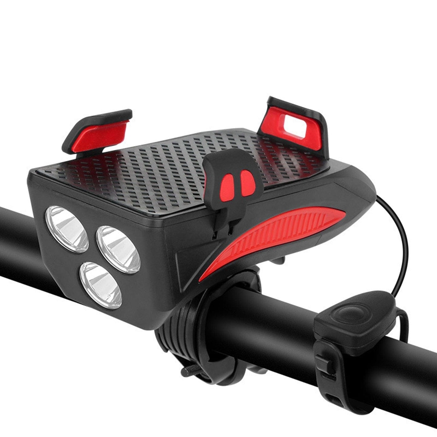 Innovatieve 4-1 fietslamp | powerbank | telefoonhouder - claxon