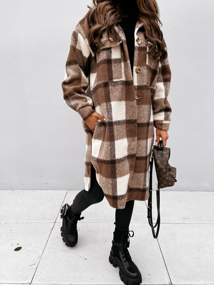 Briony - Geruite damesjas oversized