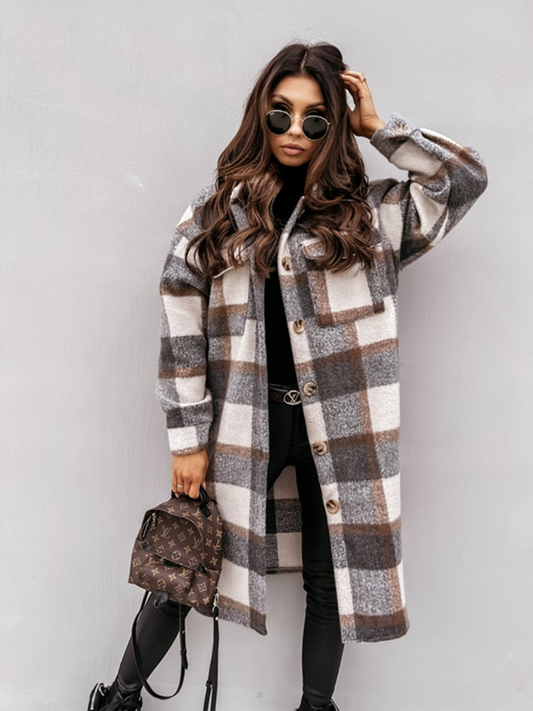 Briony - Geruite damesjas oversized