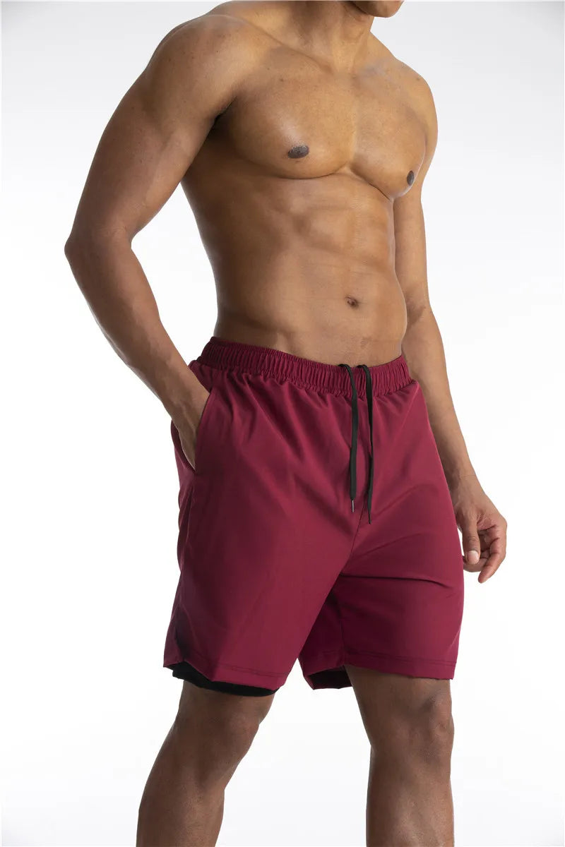 Giovanni - Sportshort voor heren met geïntegreerde legging en zijvak