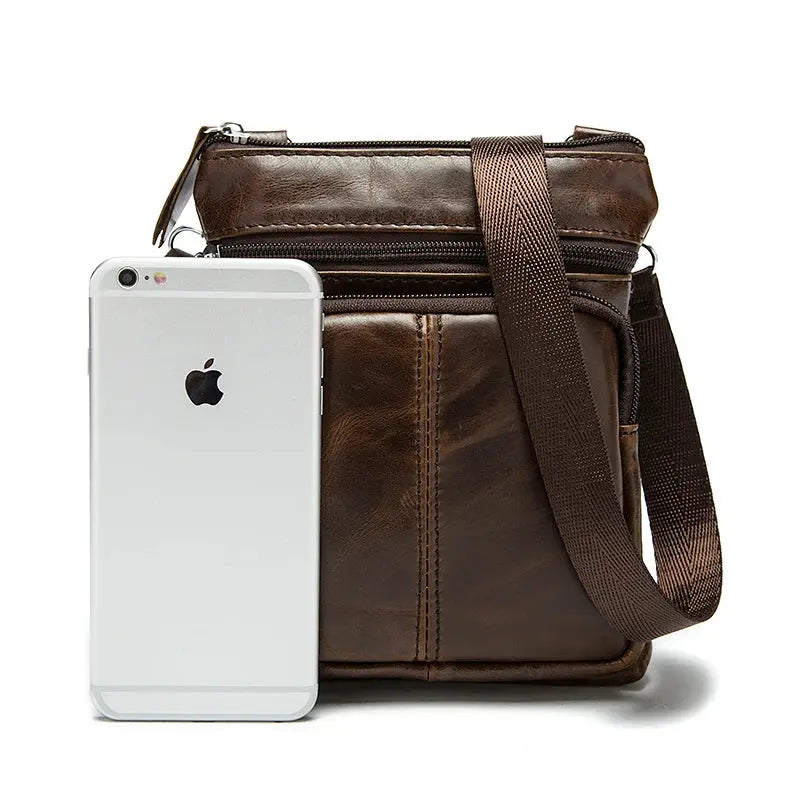 Nikolai - Leren crossbodytas met meerdere compartimenten voor mannen