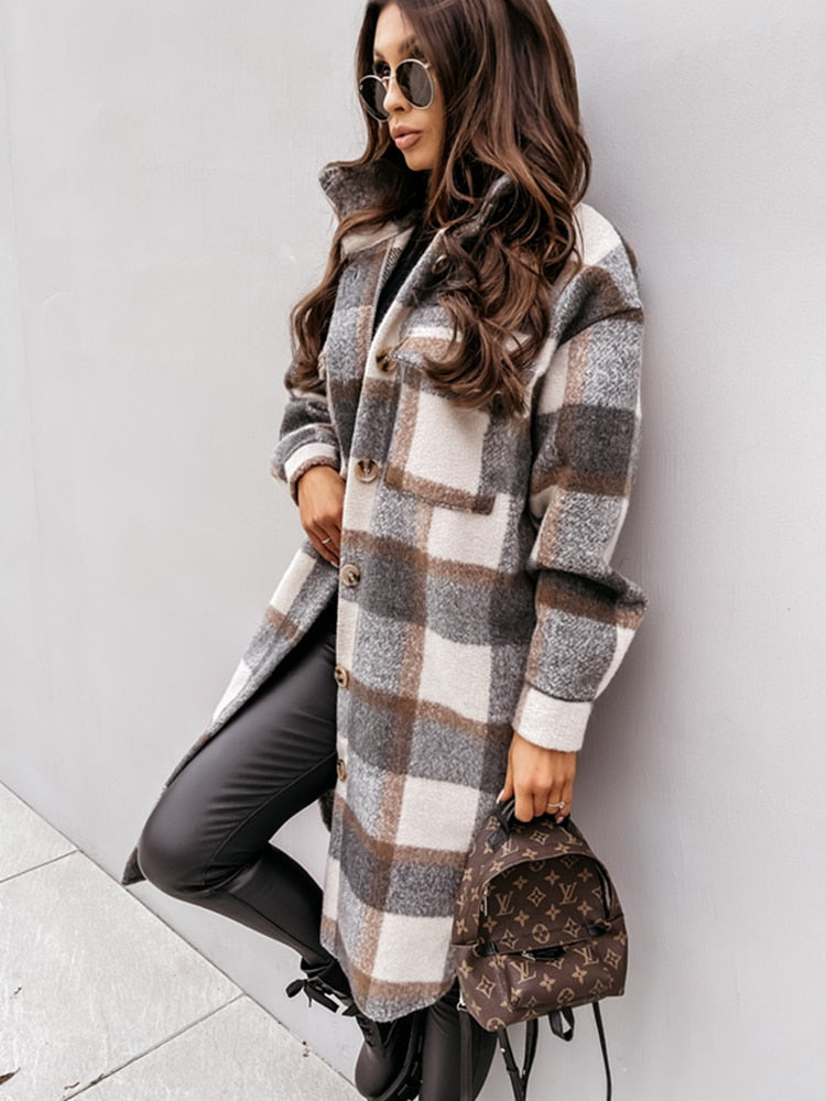 Briony - Geruite damesjas oversized