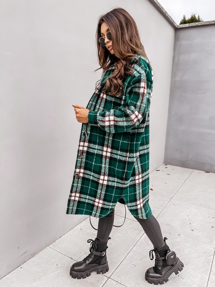 Briony - Geruite damesjas oversized