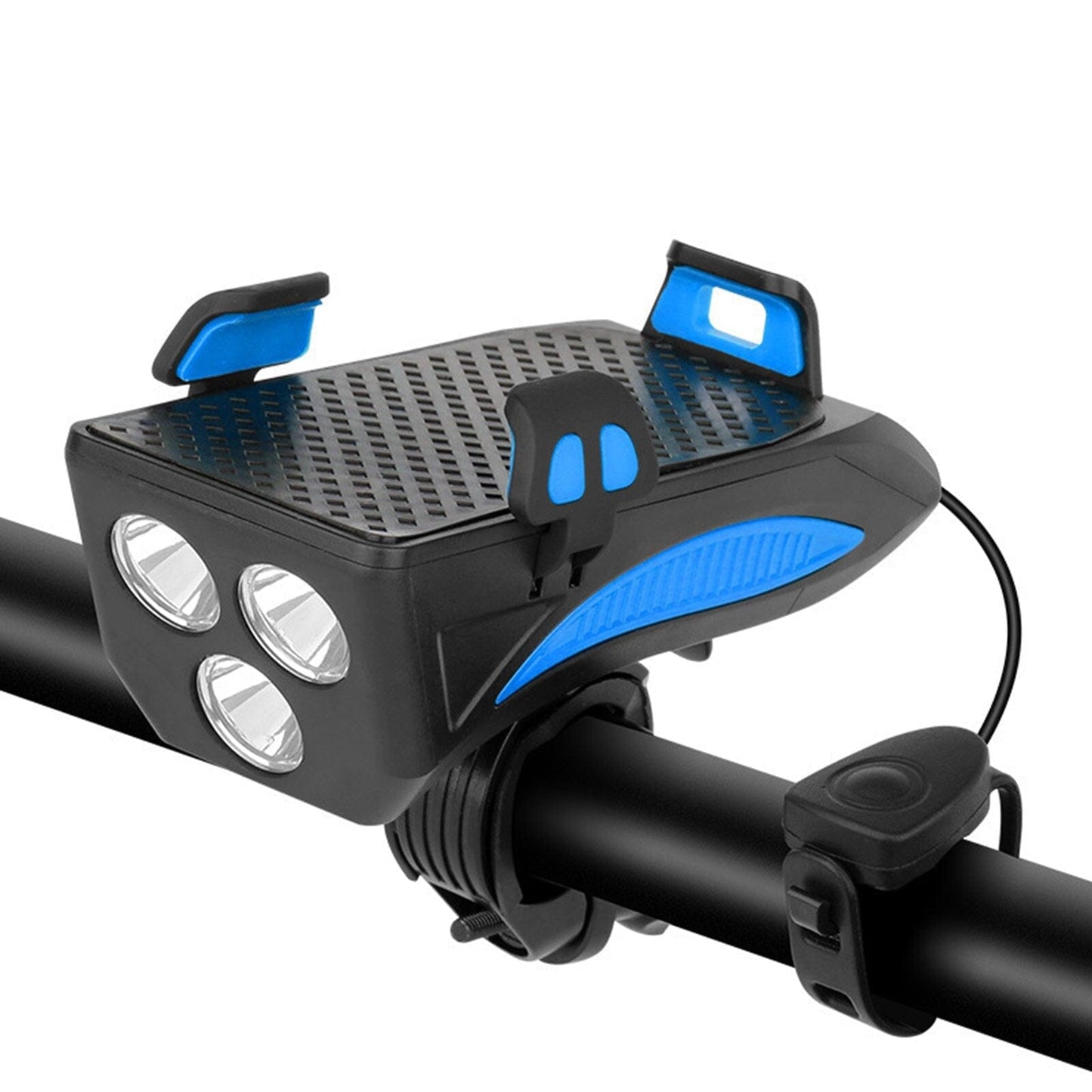 Innovatieve 4-1 fietslamp | powerbank | telefoonhouder - claxon