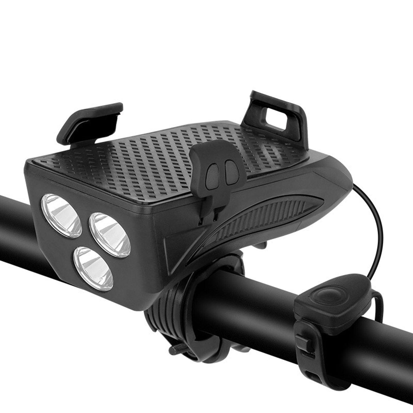 Innovatieve 4-1 fietslamp | powerbank | telefoonhouder - claxon