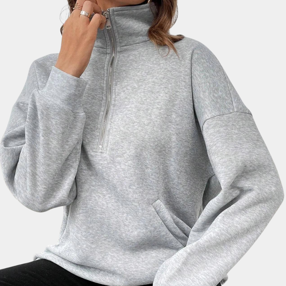 Ysella - Fleece trui met rits voor dames