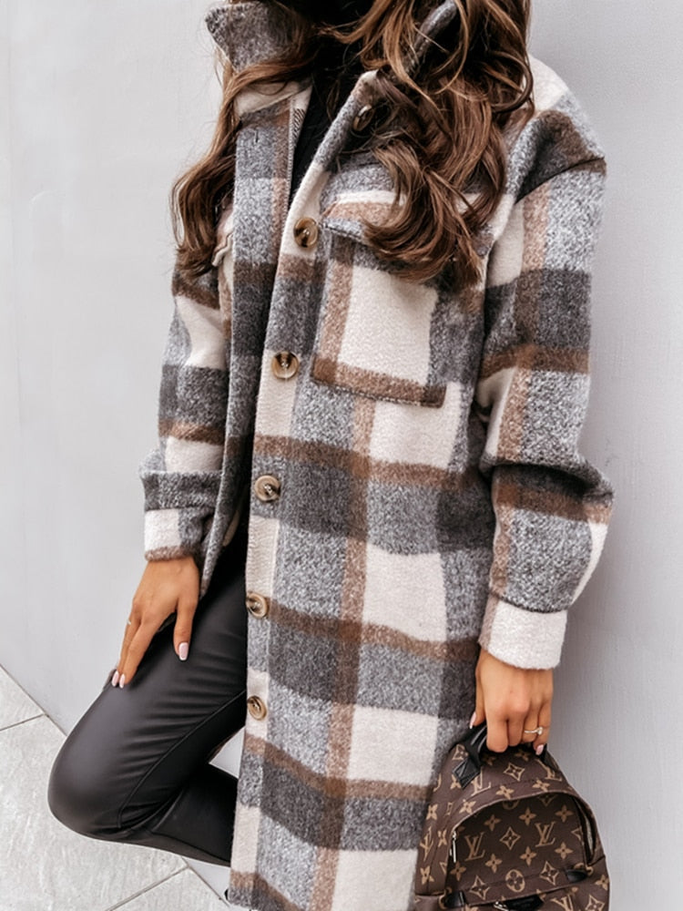 Briony - Geruite damesjas oversized