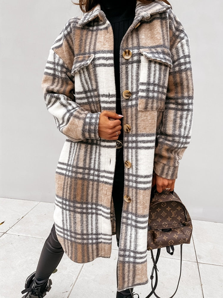 Briony - Geruite damesjas oversized