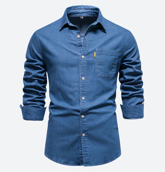 Marcelo | Denim shirt met lange mouwen voor heren