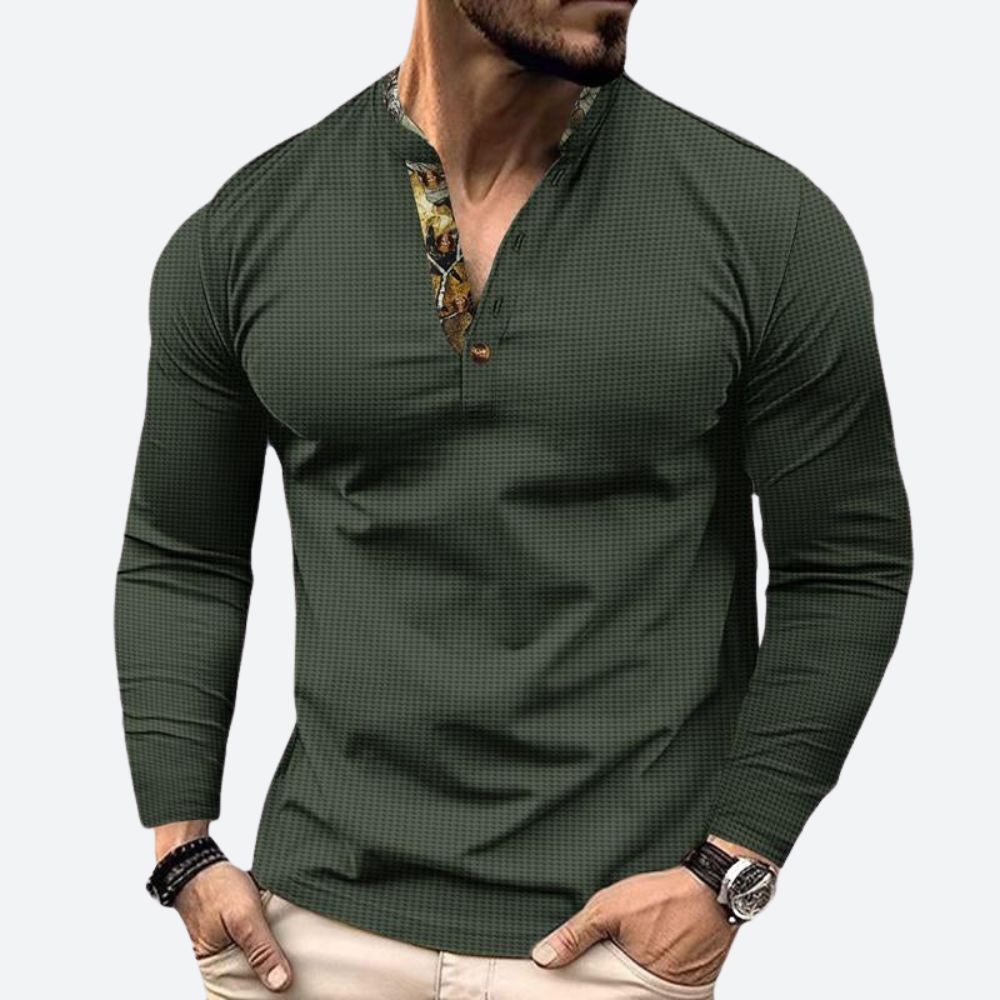 Kenneth | Heren casual poloshirt met lange mouwen