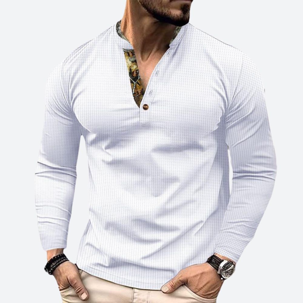 Kenneth | Heren casual poloshirt met lange mouwen
