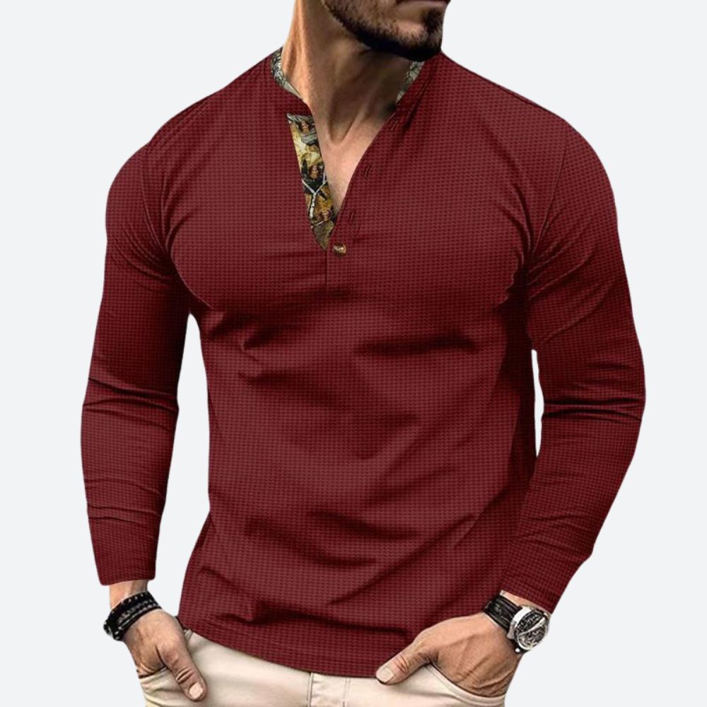 Kenneth | Heren casual poloshirt met lange mouwen