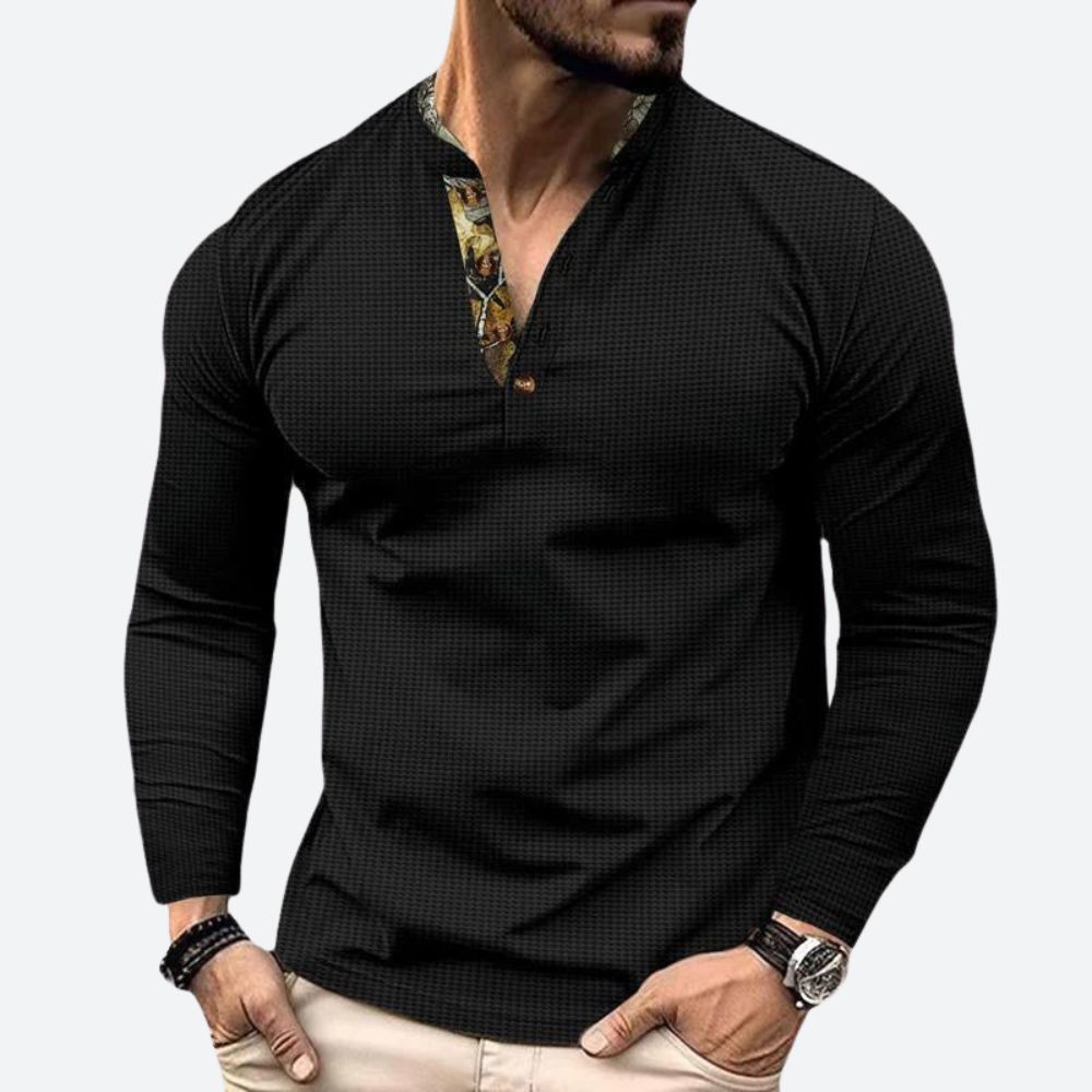 Kenneth | Heren casual poloshirt met lange mouwen