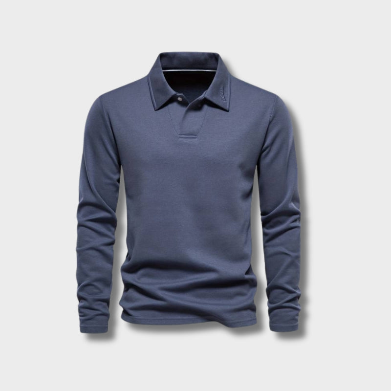 Michel | Lange mouwen poloshirt met klassieke kraag