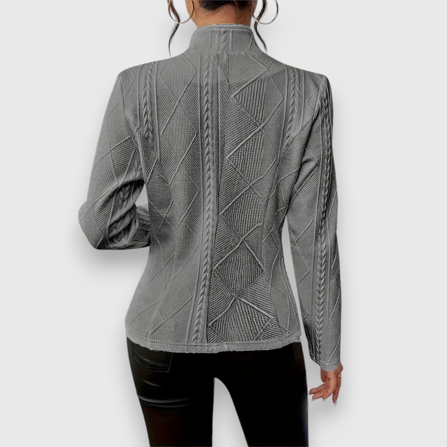 Dobrava - Getailleerde damesblazer met structuurpatroon