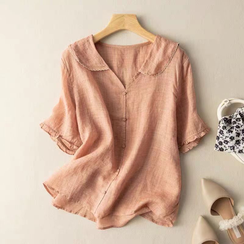 Bodil - Kraagtop met knoopsluiting voor dames
