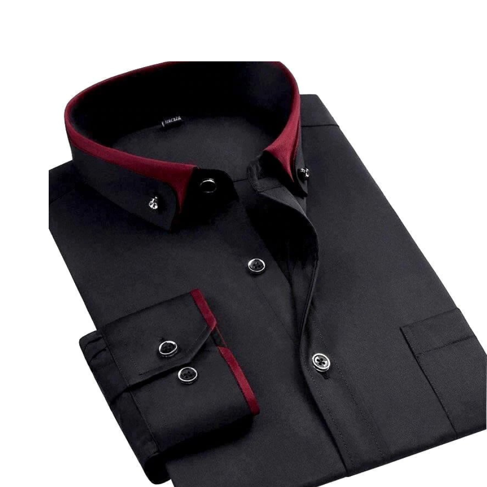Conrad - Heren overhemd met contrasterende kraagdetails