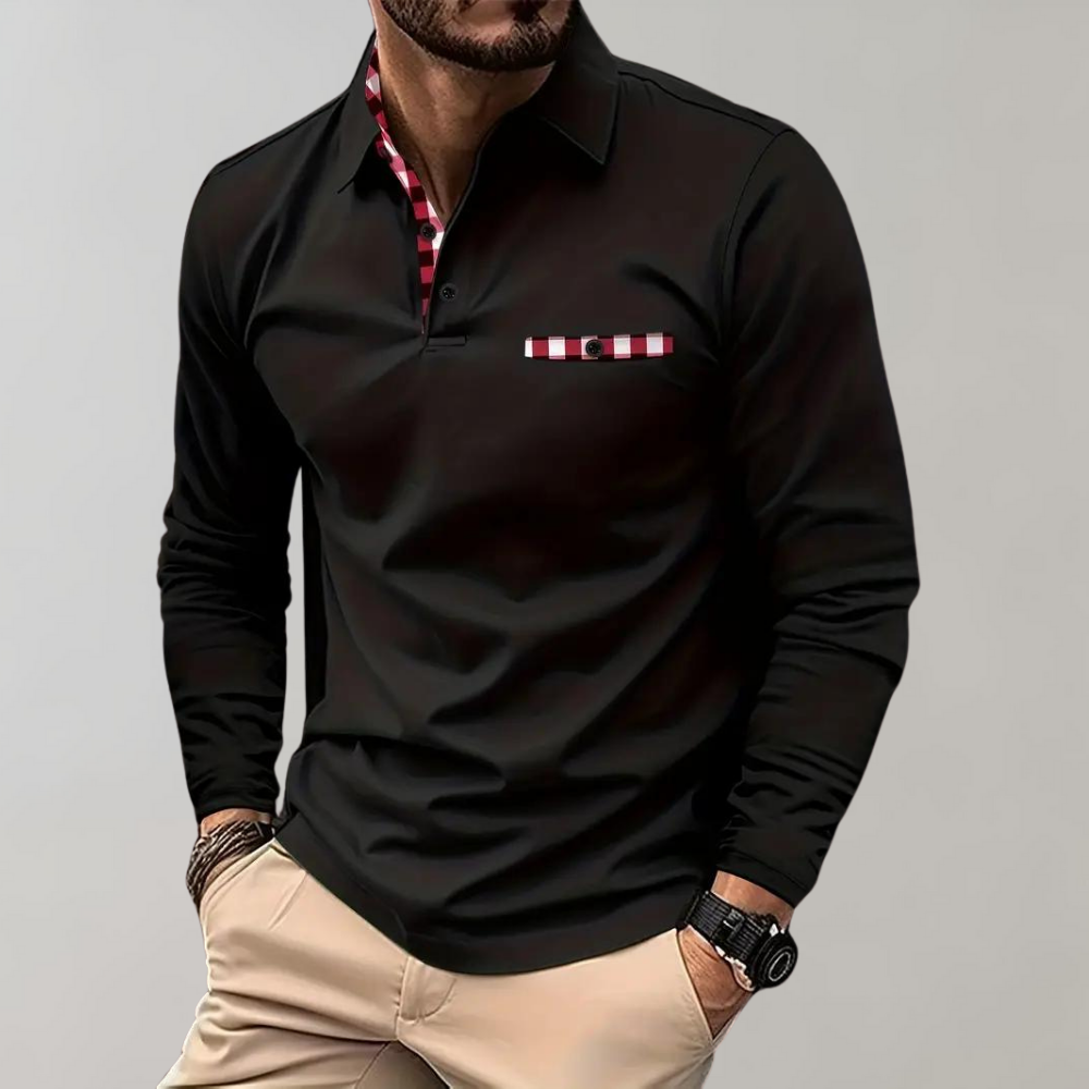 Jeroen | Heren longsleeve ruit details